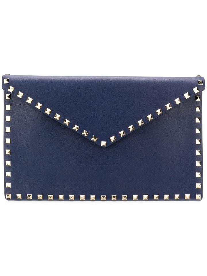 Valentino Valentino Garavani Rockstud Large Flat Pouch - Blue