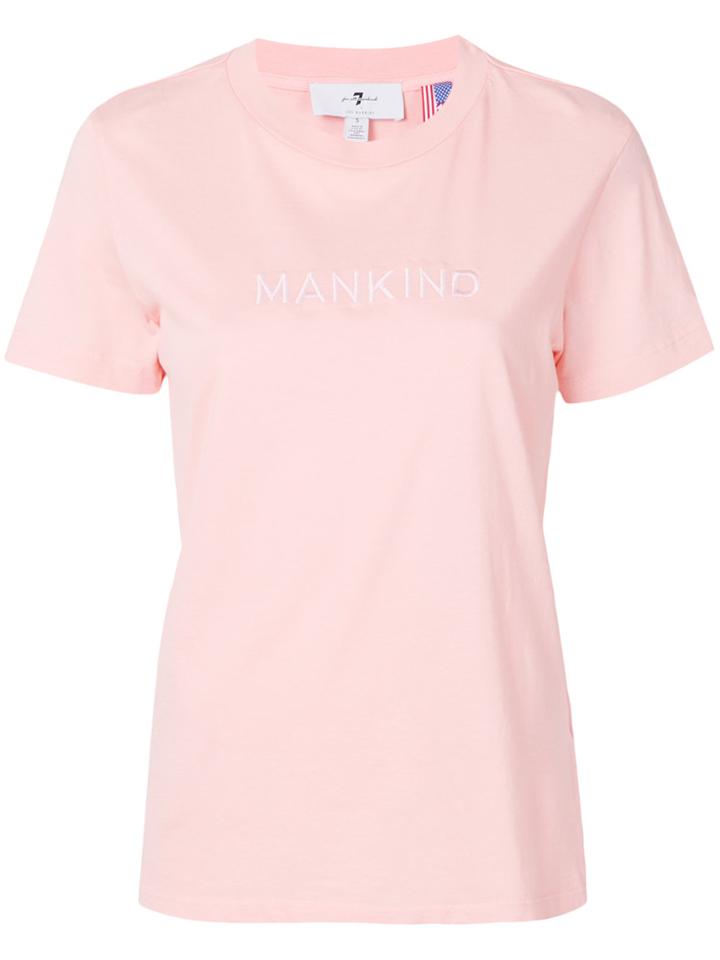 7 For All Mankind Logo T-shirt - Pink & Purple