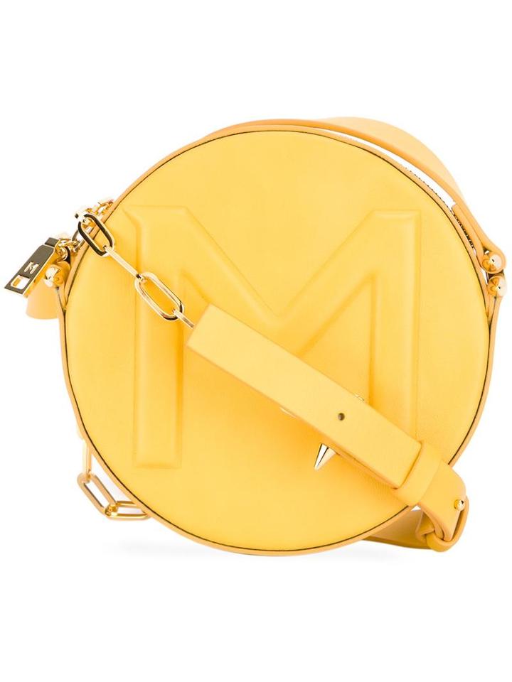 Mugler Round Cross-body Bag, Women's, Yellow/orange, Leather