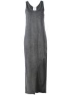 Lost & Found Rooms Front Slit Maxi Dress, Women's, Size: Medium, Grey, Cotton