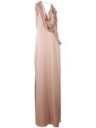 Halston Heritage Straps Applique Dress, Women's, Size: 2, Nude/neutrals, Polyester/triacetate