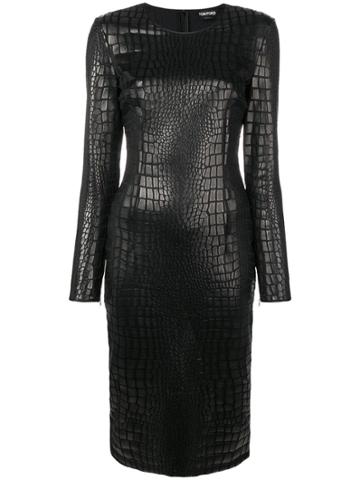 Tom Ford Scale Effect Fitted Dress - Black