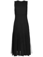 Christopher Kane Godet Dress, Women's, Size: 42, Black, Virgin Wool