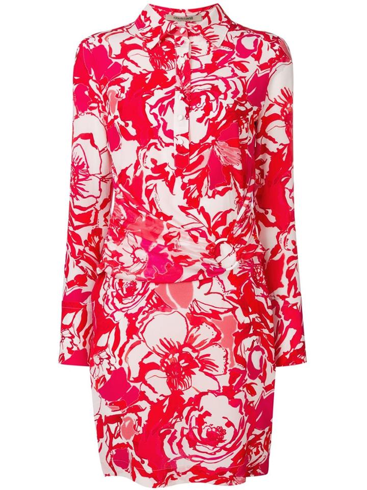 Roberto Cavalli Wrap-around Midi Dress - Red