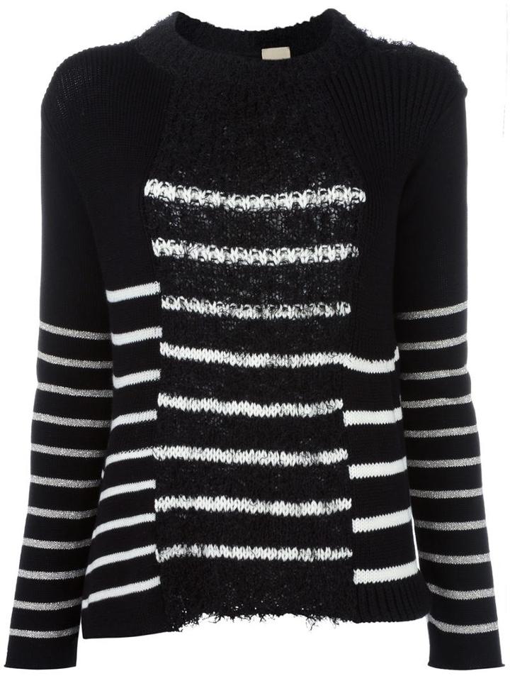 Nude Striped Jumper, Women's, Size: 40, Black, Cotton/linen/flax/polyamide/viscose
