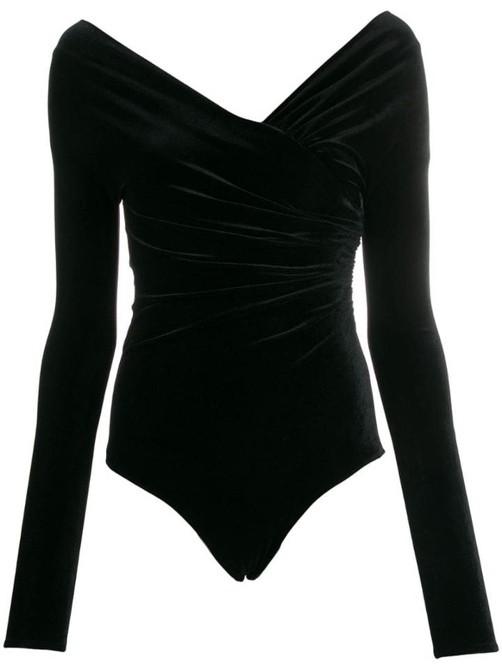 Alexandre Vauthier Velvet Off-shoulder Body - Black