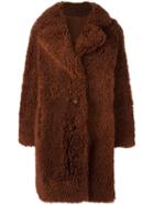 Yves Salomon Single Button Short Coat, Women's, Size: 38, Brown, Lamb Fur/lamb Skin