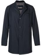 Herno Single-breasted Fitted Coat - Blue
