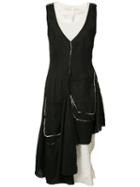 Barbara I Gongini - Raw Asymmetric Dress - Women - Cotton/linen/flax - 36, Black, Cotton/linen/flax