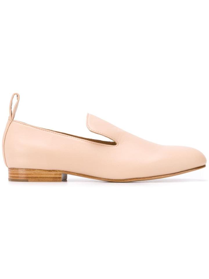 Jil Sander Navy Slip-on Loafers - Pink