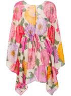 Twin-set Floral Print Asymmetric Dress - Pink & Purple