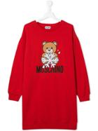 Moschino Kids Teddy Print Dress - Red
