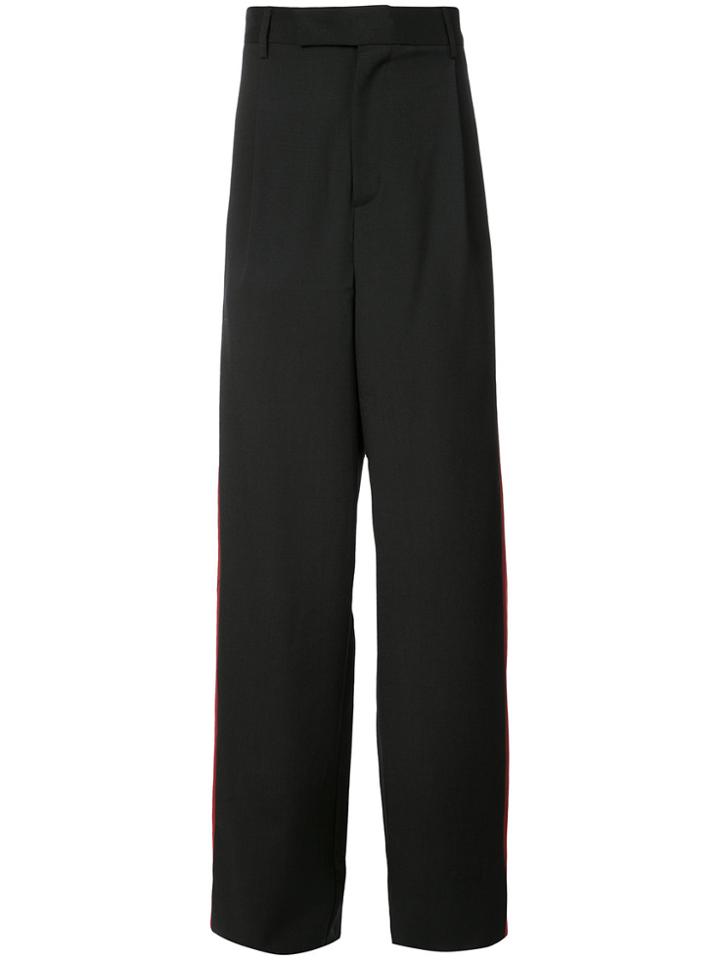 Yang Li Contrast Panel Wide-leg Trousers - Black