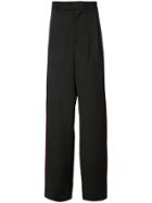 Yang Li Contrast Panel Wide-leg Trousers - Black