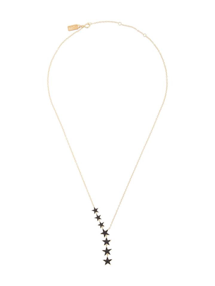 Hues Star Asymmetric Drop Necklace - Black