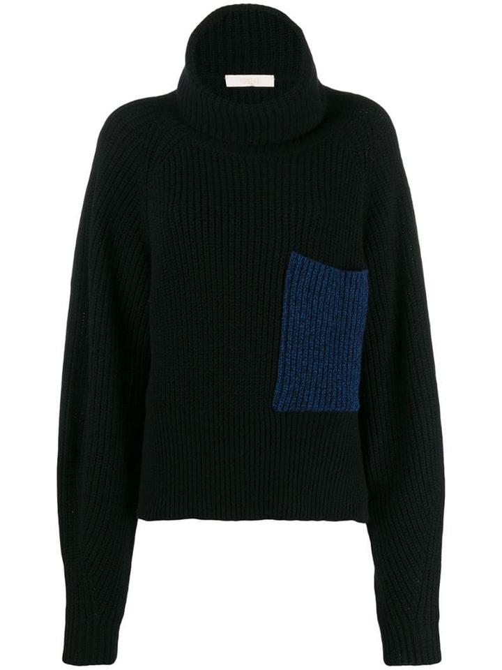 Ssheena Roll Neck Knitted Jumper - Black