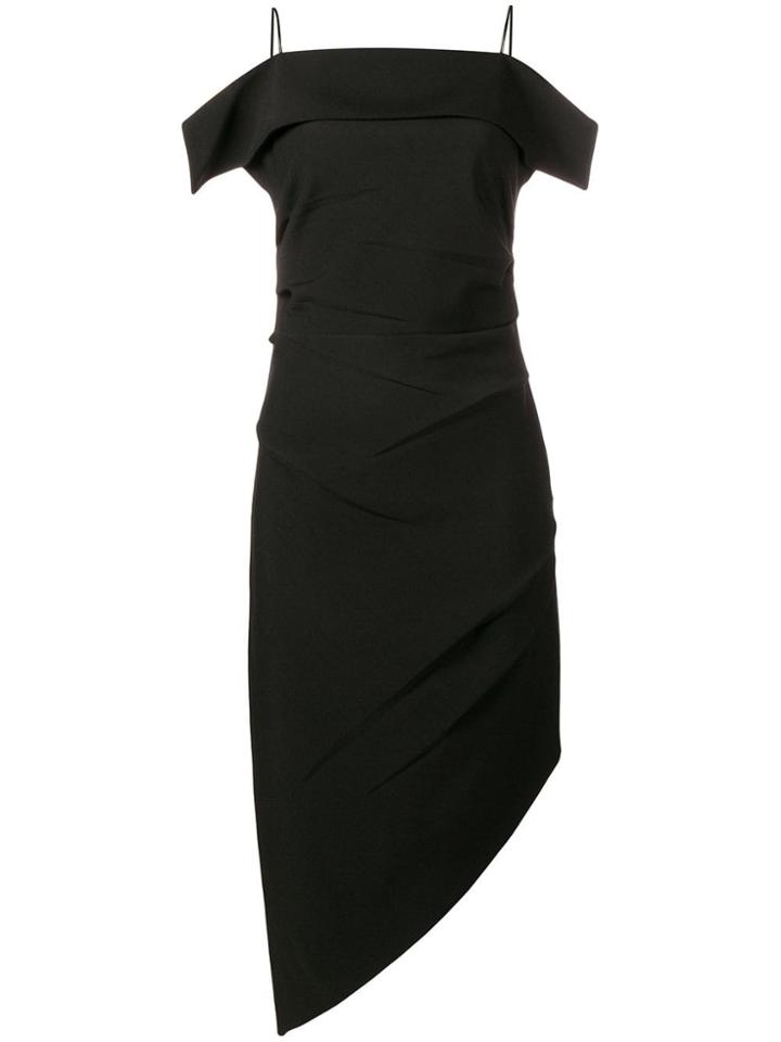 Helmut Lang Asymmetric Spaghetti Strap Dress - Black