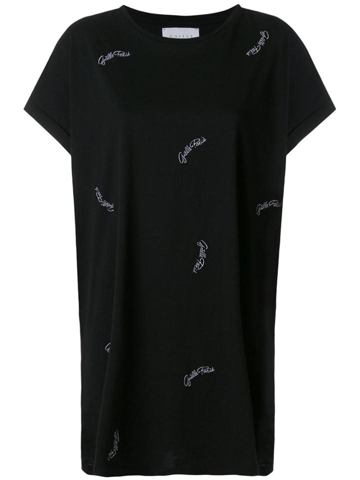 Gaelle Bonheur Logo Printed T-shirt Dress - Black