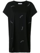Gaelle Bonheur Logo Printed T-shirt Dress - Black