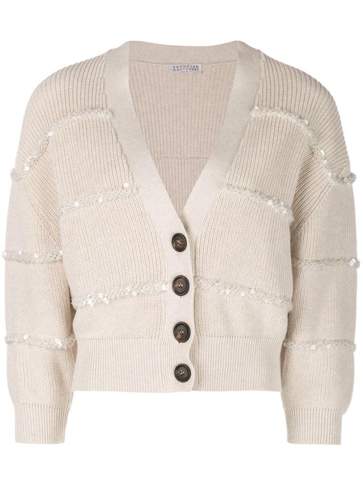 Brunello Cucinelli Cropped Button Cardigan - Neutrals