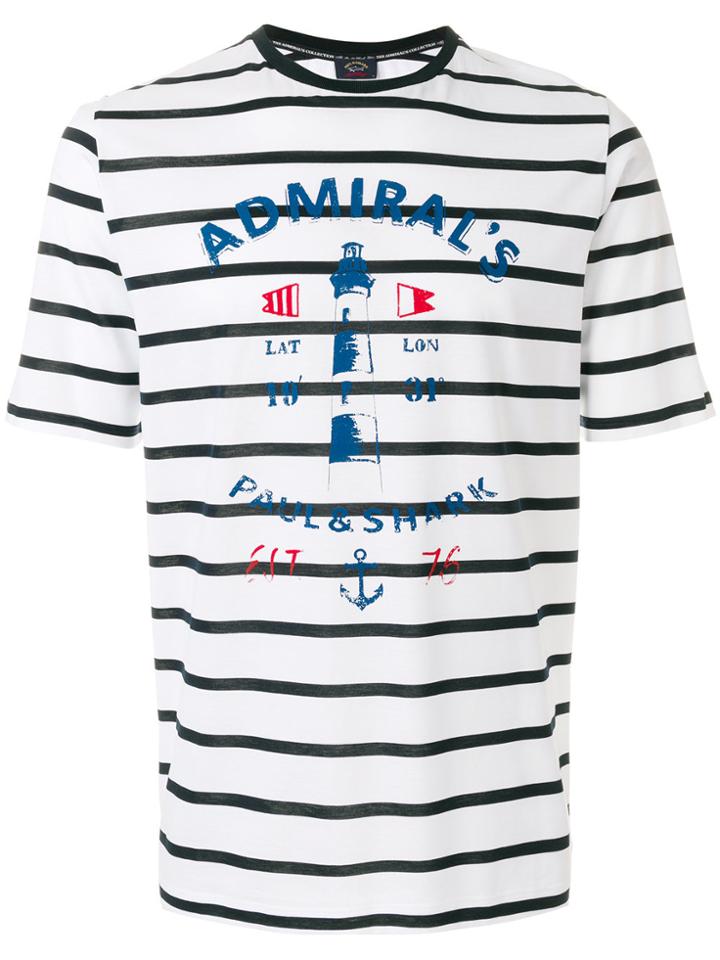 Paul & Shark Striped Logo T-shirt - White