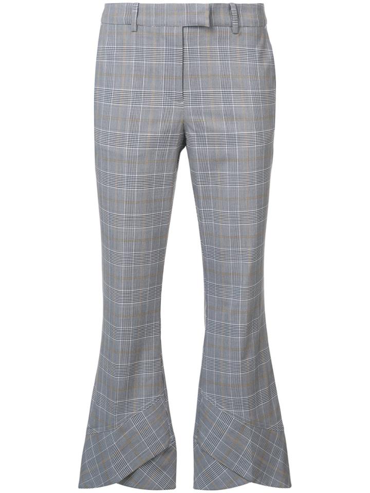 Robert Rodriguez Check Flared Trousers - Black