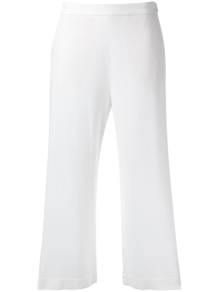 Fabiana Filippi Soft Wide Leg Cropped Trousers - White