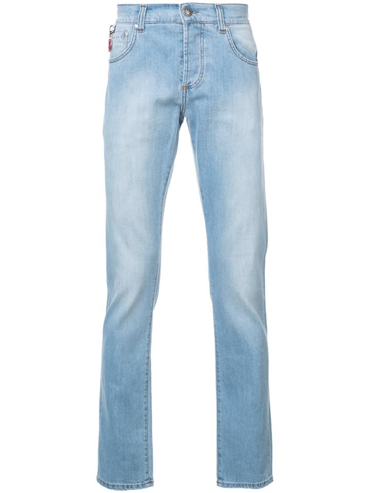 Isaia Straight Leg Stonewash Jeans - Blue