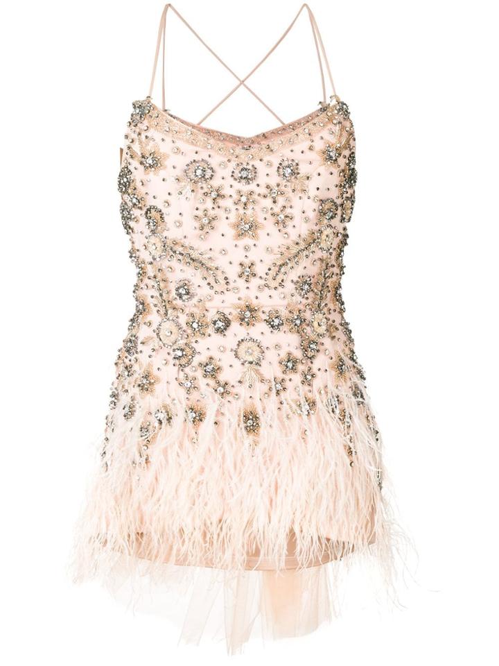 Loulou Embellished Mini Dress - Neutrals