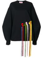 Minki Stitch Detail Oversized Sweatshirt - Black