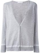 Fabiana Filippi - Contrast Cardigan - Women - Polyamide/polyester/viscose/cashmere - 42, Grey, Polyamide/polyester/viscose/cashmere
