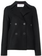 Harris Wharf London Double-breasted Short Pea Coat, Women's, Size: 44, Blue, Virgin Wool