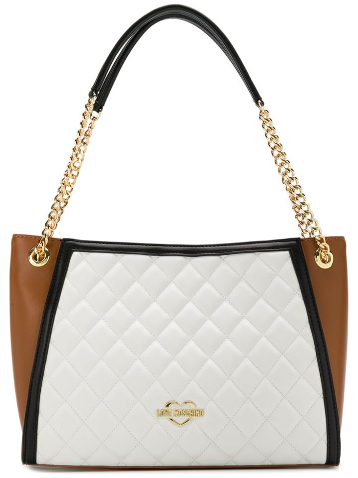 Love Moschino Colour Block Tote - White