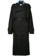 Maison Margiela Oversized Trench Coat, Women's, Size: 48, Black, Cotton