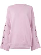 Y / Project - Buttoned Sleeves Sweatshirt - Women - Cotton/spandex/elastane - Xs, Pink/purple, Cotton/spandex/elastane