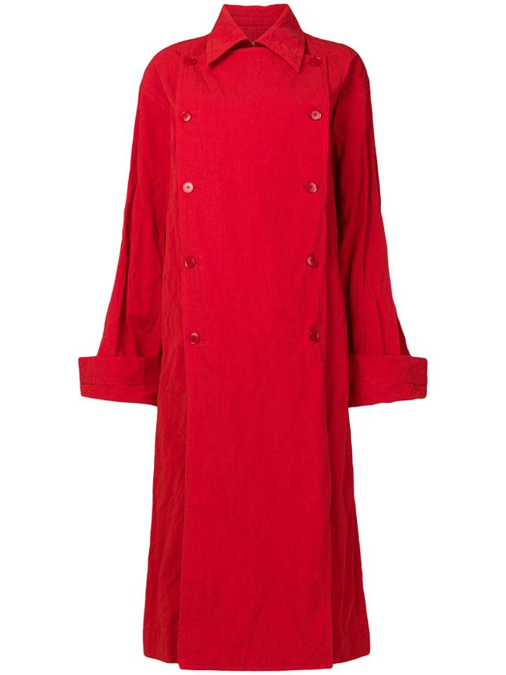 Ports 1961 Oversized Trench Coat - Red