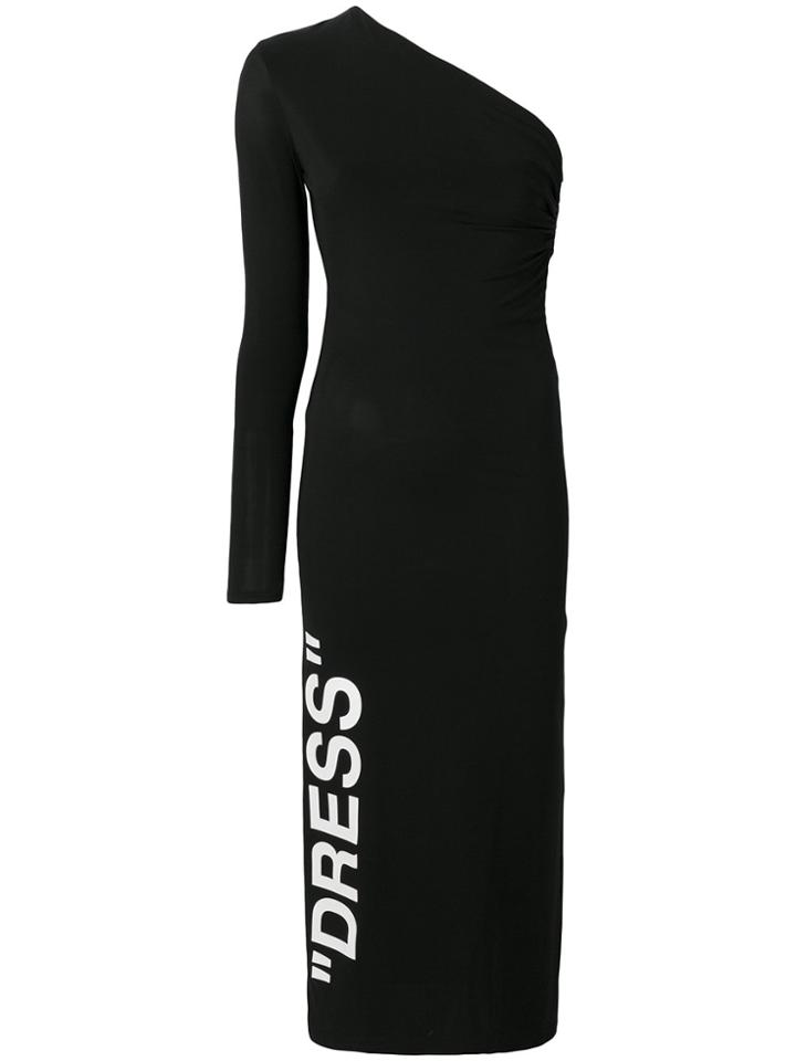Off-white Fitted One Shoulder Dress - Black