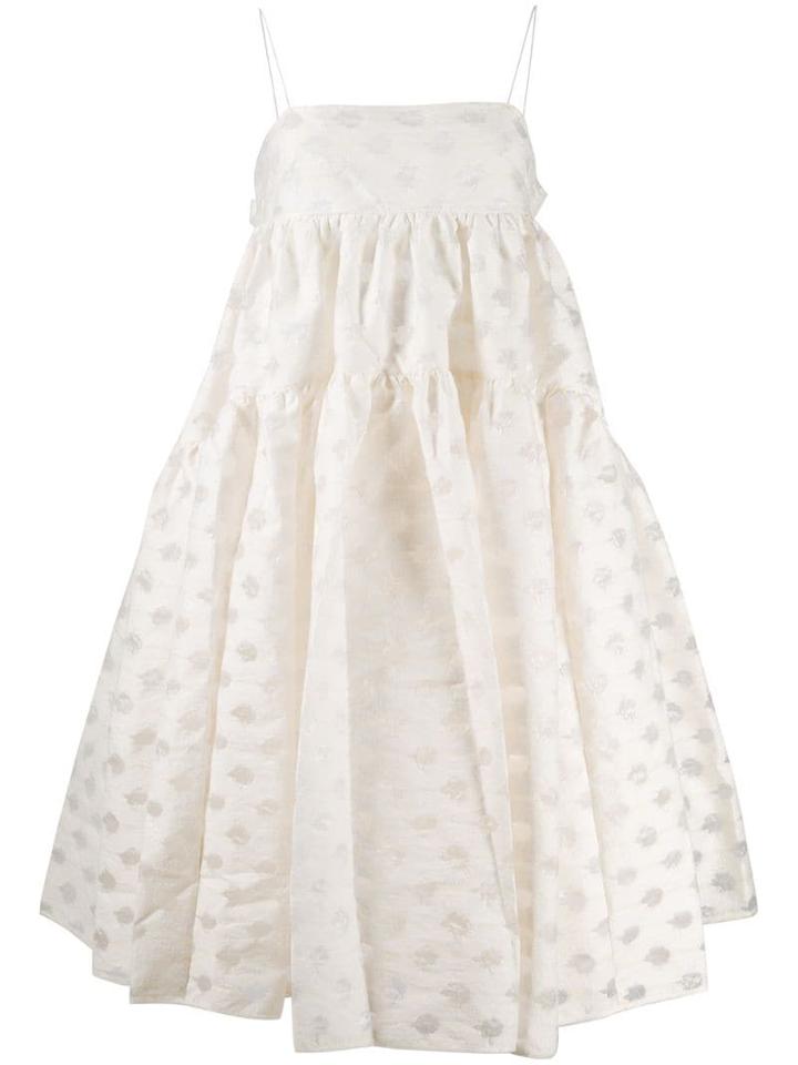 Cecilie Bahnsen Flared Polka Dot Dress - White