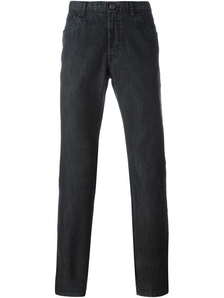 Brioni Stonewashed Jeans, Men's, Size: 32, Black, Cotton/spandex/elastane