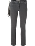 Jacob Cohen Scarf Detail Skinny Jeans, Women's, Size: 30, Grey, Cotton/spandex/elastane