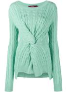 Sies Marjan - Crew Neck Jumper With Front Twist - Women - Cotton - L, Green, Cotton