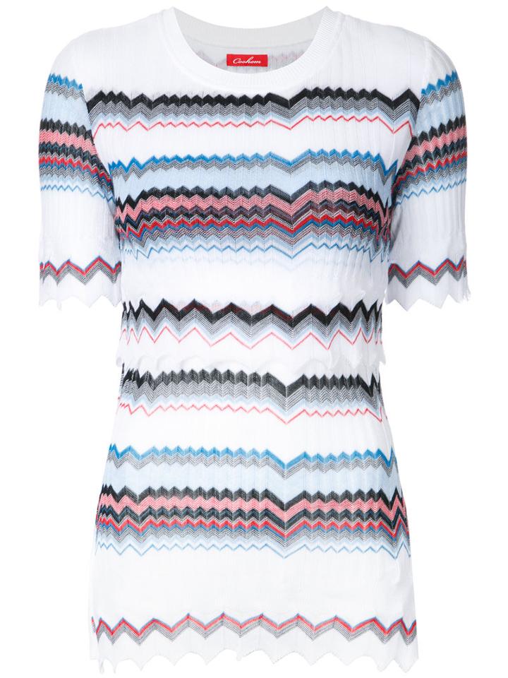 Coohem - Ribbed Knit Top - Women - Cotton - 38, White, Cotton