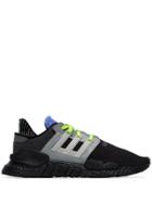 Adidas Black Eqt Support 9118 Knitted Low-top Sneakers