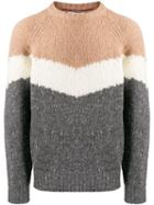 Brunello Cucinelli Colour-block Chunky Knit Sweater - Grey