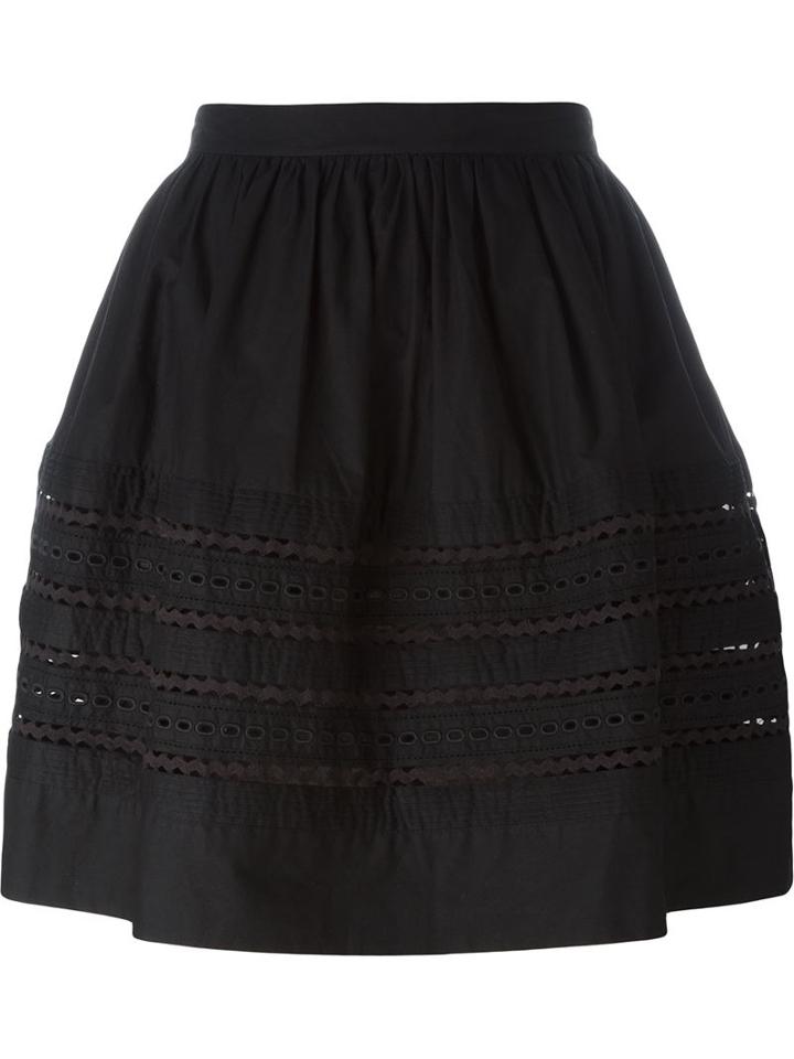Red Valentino Ruffled Flared Short Skirt