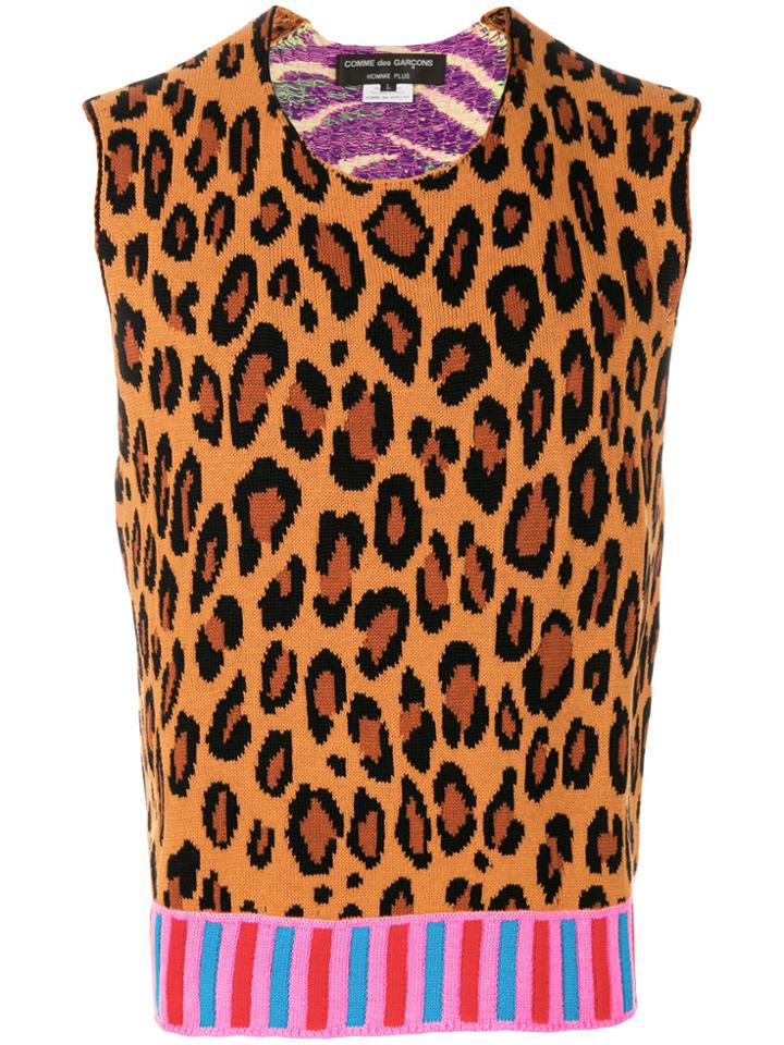 Comme Des Garçons Homme Plus Animal Print Sweater Vest - Multicolour