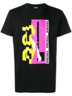 Diesel T-shirt With Geometric Print - Black