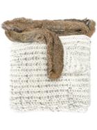 Maison Flaneur Fur Trimmed Scarf - White