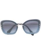 Miu Miu Eyewear Glitter Frame Sunglasses - Blue