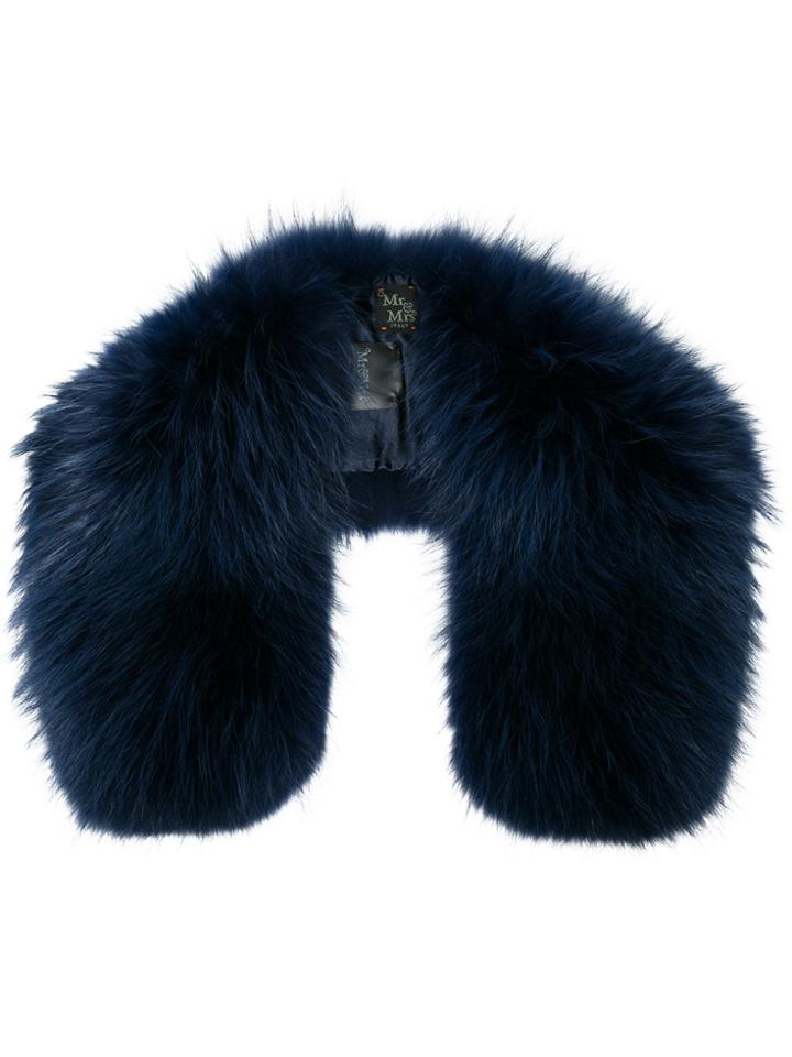 Mr & Mrs Italy Navy Fur Collar - Blue